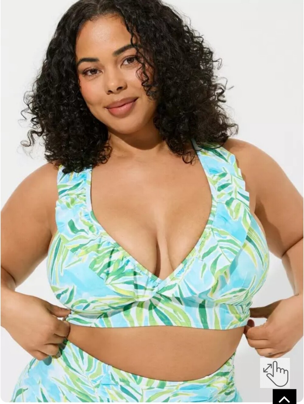 NWOT Torrid Blue Green Leaf Print V-Neck Bikini Top